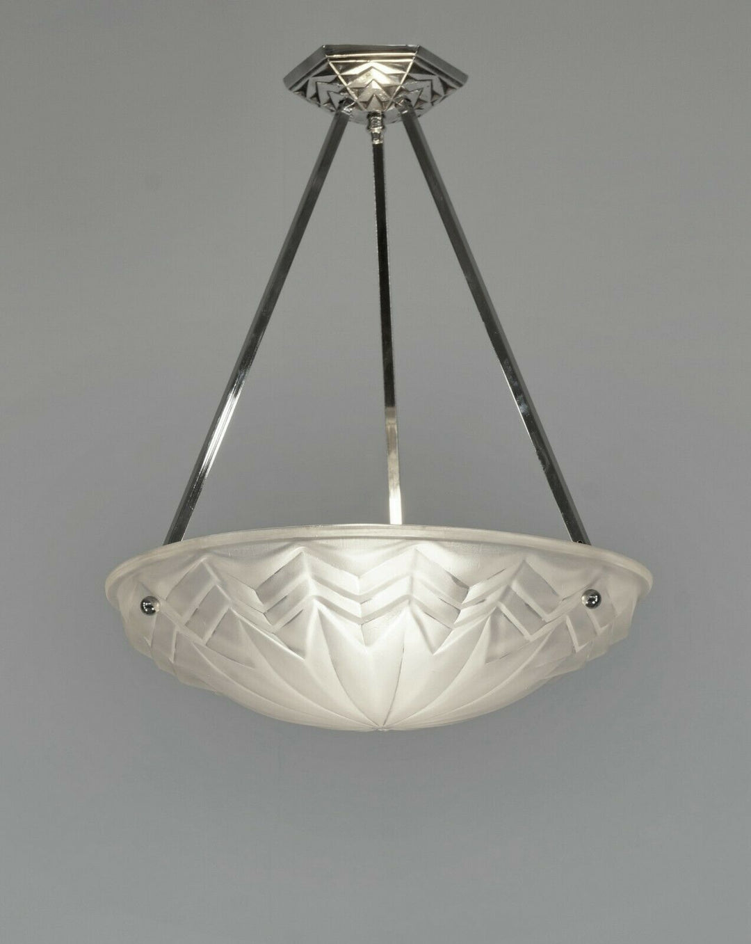 DEGUE : FRENCH 1930 ART DECO PENDANT ........ chandelier lamp muller era France