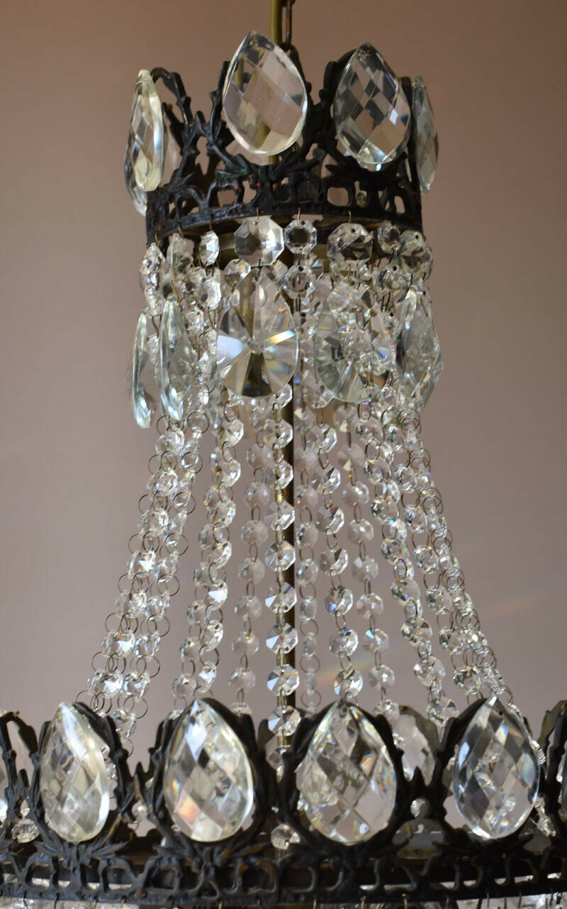 Easy Fit Antique / Vintage Crystal Chandelier, Empire Style Home Crystal Lamp