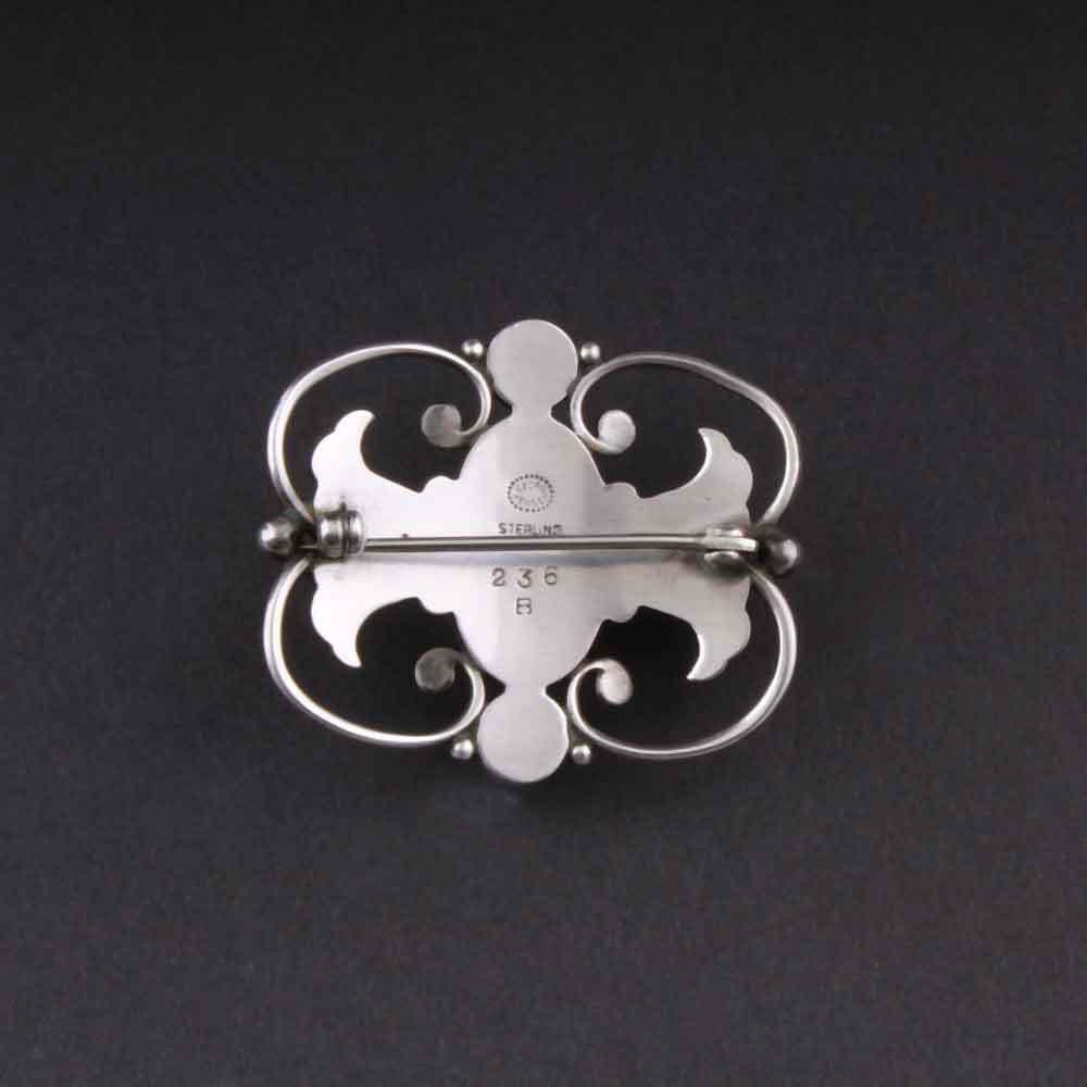 Georg Jensen Sterling Brooch w. Silverballs # 236B, Silver. Design: GJ himself.