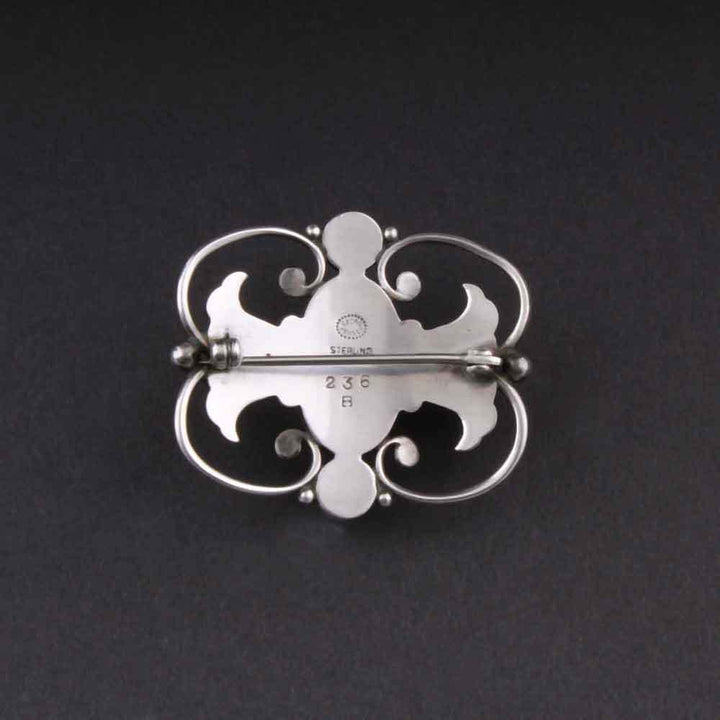 Georg Jensen Sterling Brooch w. Silverballs # 236B, Silver. Design: GJ himself.