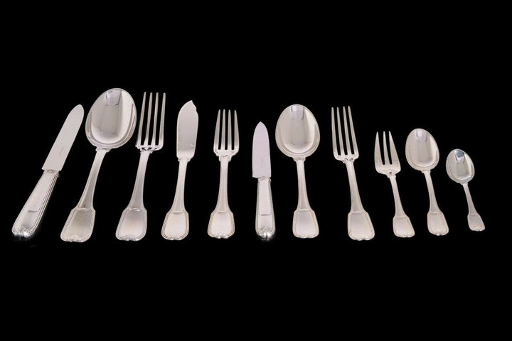 CHRISTOFLE CARDEILHAC French Sterling Silver Flatware In CHEST JOUBERT 138 PS