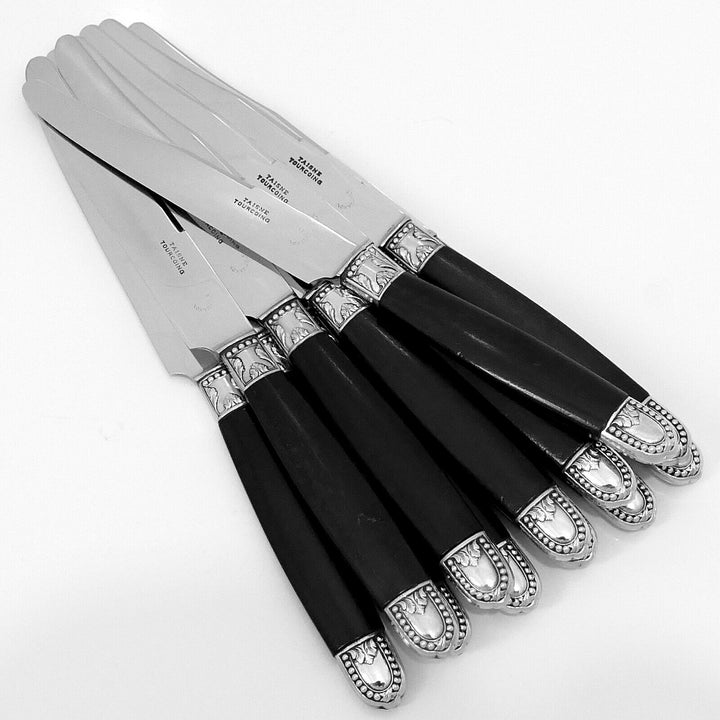 Debain Henin French Sterling Silver Dinner Flatware Set 49 Pc, Box, Flowers