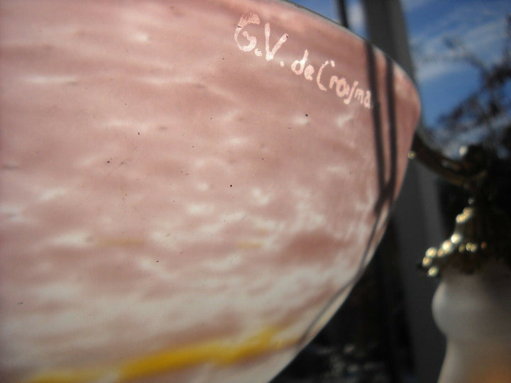 MULLER FRERES ( Croismare ) Deckenlampe Pate de verre Messing