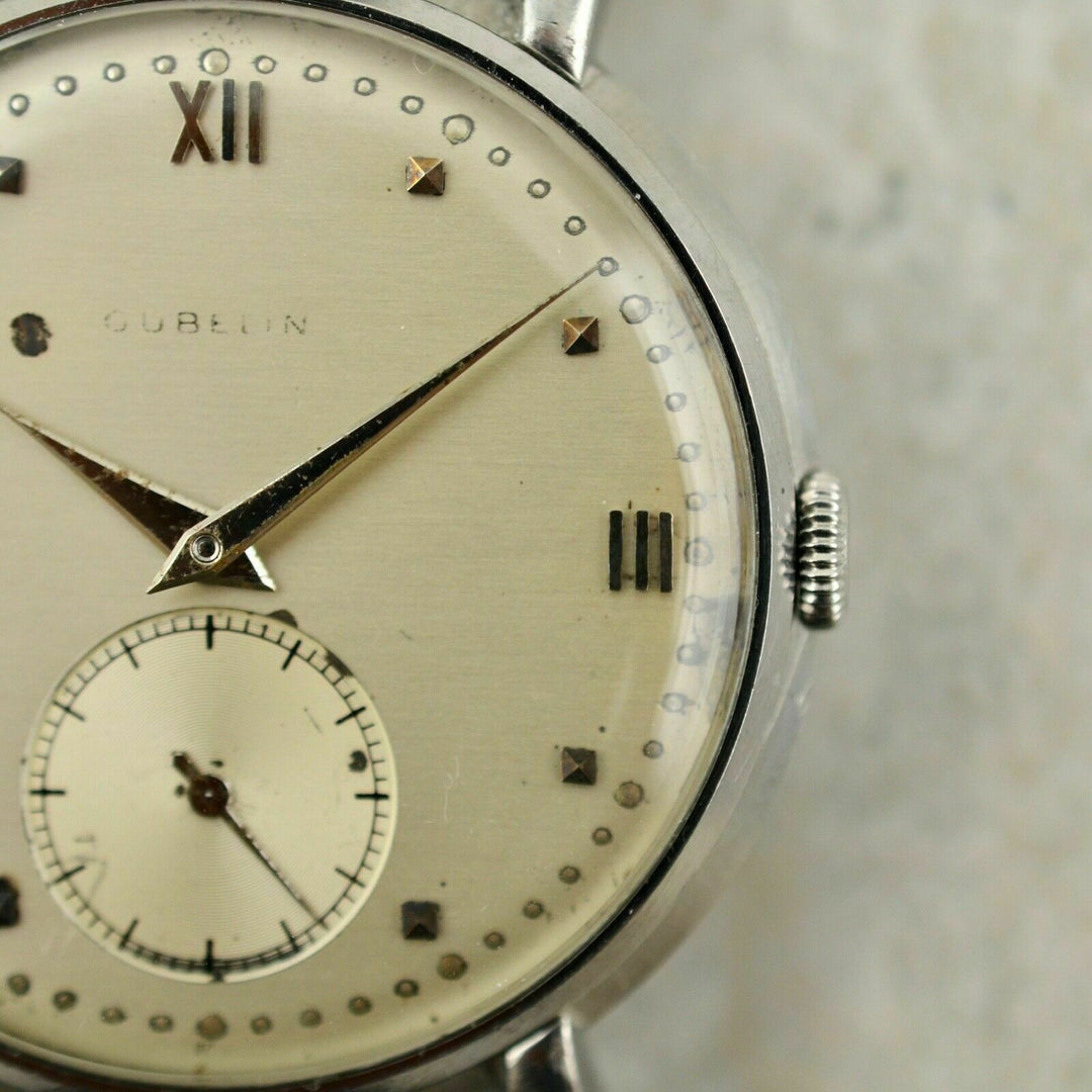 Vintage C.1948 IWC Schaffhausen Jumbo Calatrava Gübelin dial cal. 88 in steel