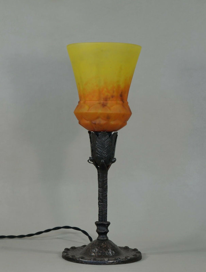 SCHNEIDER : FRENCH 1930 ART DECO LAMP .... wrought iron ............ 1925 France