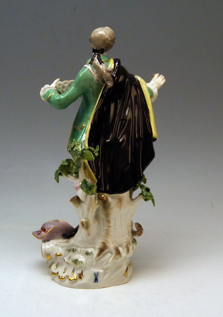 MEISSEN GROSSE SCHÄFER FIGUR MANN HUND TALL SHEPHERD KÄNDLER MNR: 1 UM 1935
