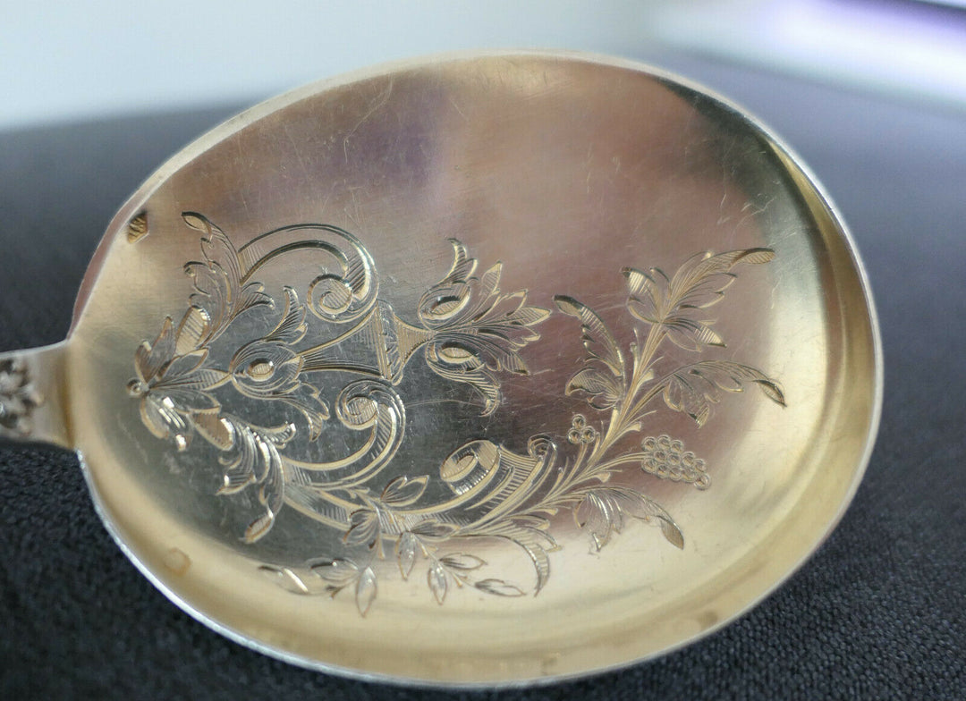 PUIFORCAT ANCIENNE PELLE A GLACE ARGENT MASSIF POINÇON MINERVE ART NOUVEAU 1900.