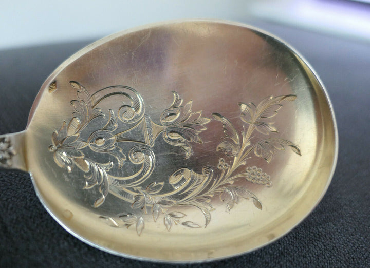 PUIFORCAT ANCIENNE PELLE A GLACE ARGENT MASSIF POINÇON MINERVE ART NOUVEAU 1900.