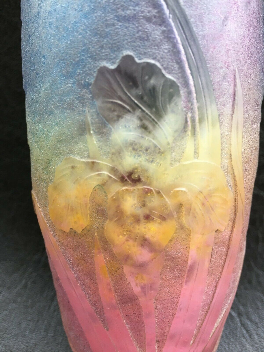 ドーム兄弟(Daum Nancy) アイリスの花瓶 アールヌーボー 1900年