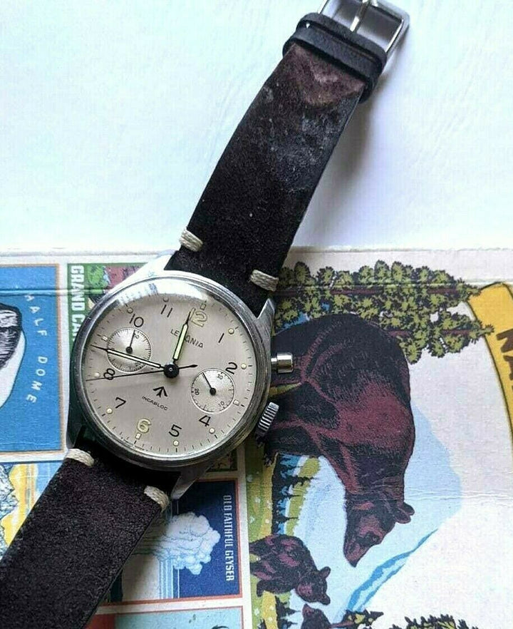 Lemania Vintage Chronograph Monopusher Royal Navy HS9