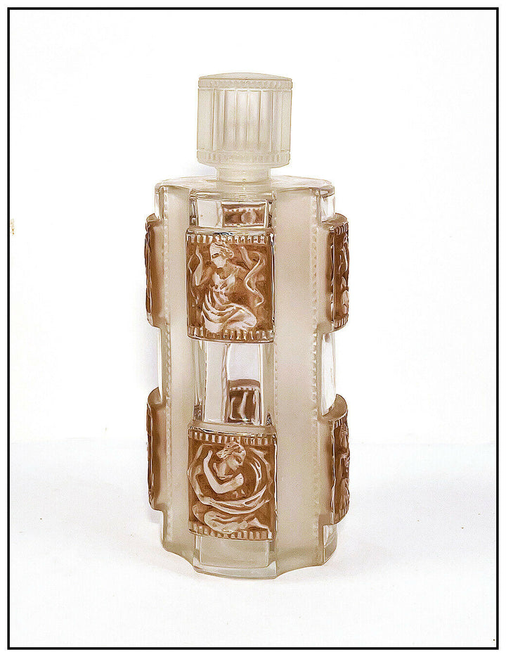 Rene Lalique Helene Cristal Parfum Bouteille Ancien Main Signé Femmes Décanteur