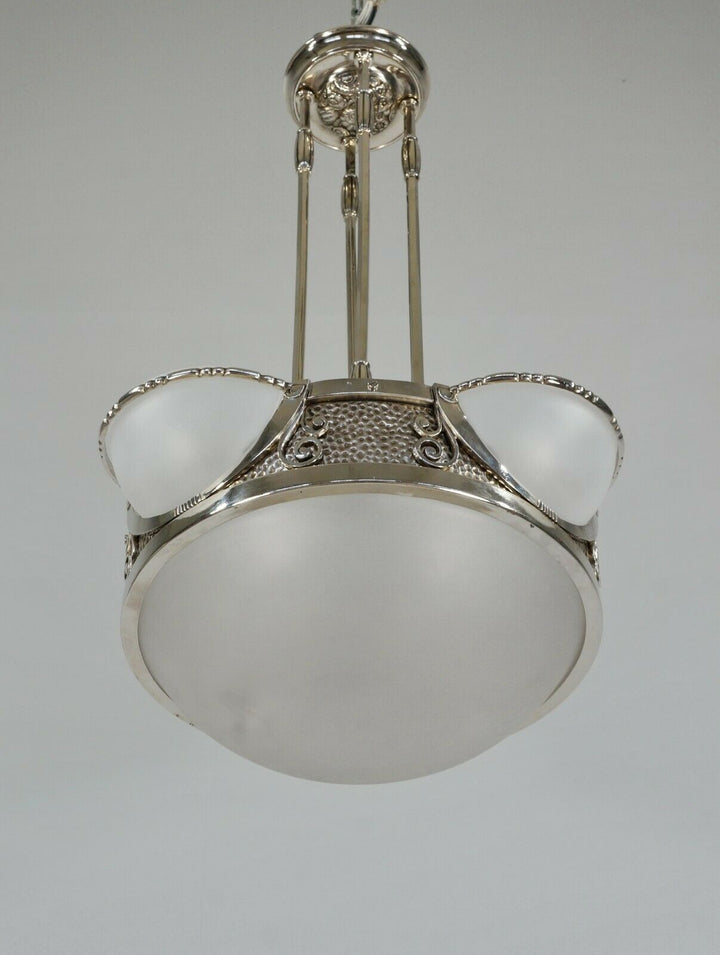 RARE FRENCH 1930 ART DECO CHANDELIER ......... lamp muller degue daum era France