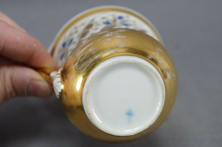 KPM Berlin Hand Painted Blue & Gold Floral Scrollwork Empire Form Cup C. 1820-40