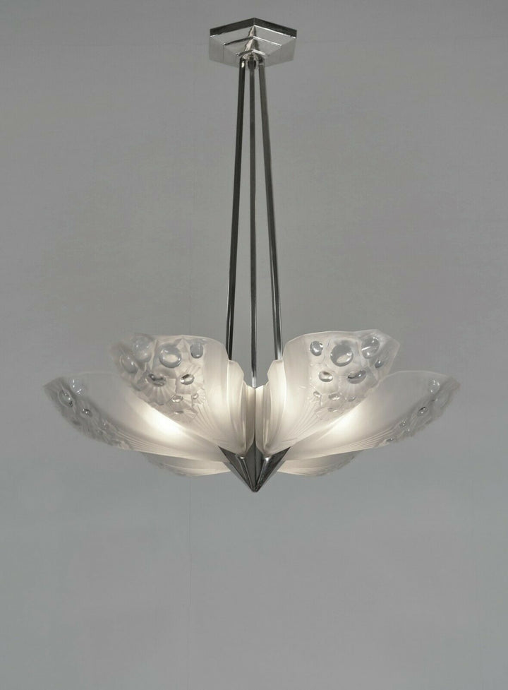 Muller freres : ART DECO STARBURST CHANDELIER 1930 France ....... degué daum era