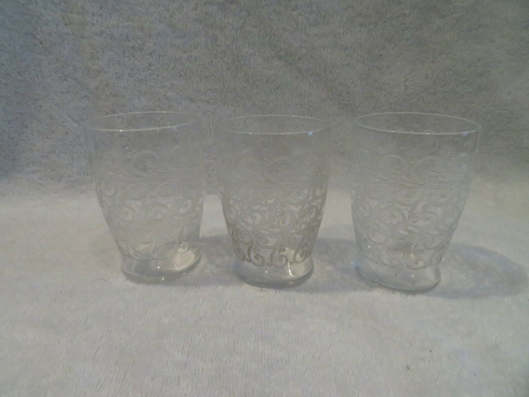 3 gobelets à vin cristal Baccarat Rohan crystal wine goblets jl