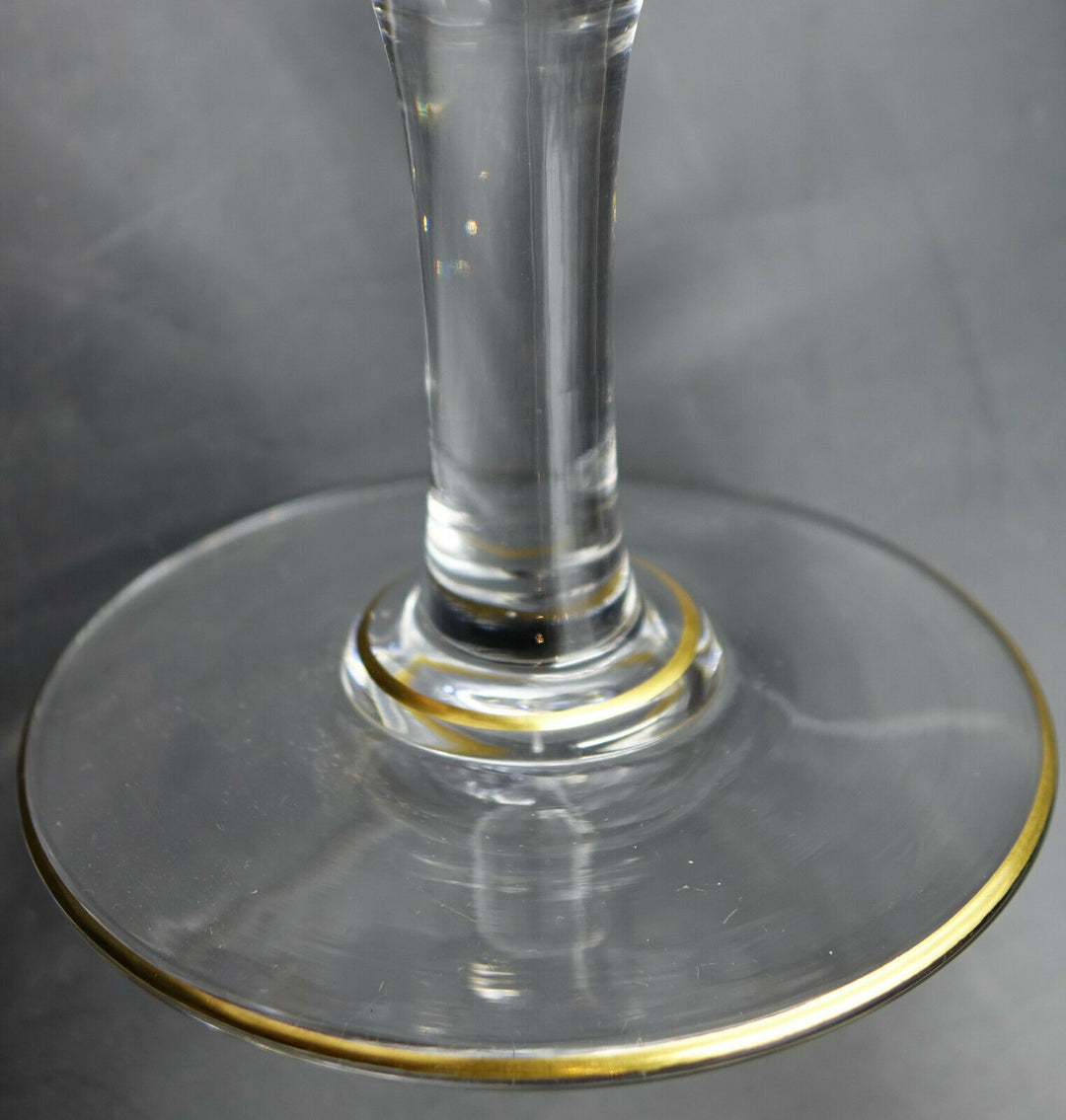 French Baccarat Crystal Fruit Stand Centerpiece Gold Encrusted Fleur De Lys 1907