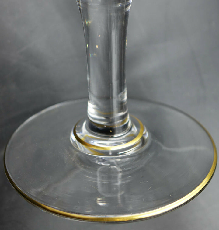 French Baccarat Crystal Fruit Stand Centerpiece Gold Encrusted Fleur De Lys 1907