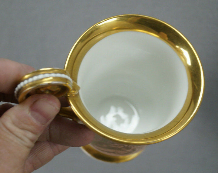 KPM Berlin Hand Painted Lady Portrait Pink & Gold Cup & Saucer Circa 1837-1844