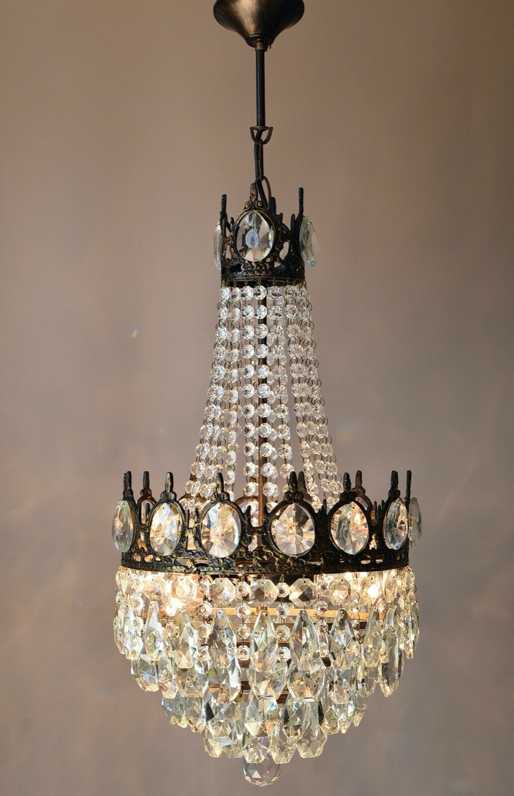 Oriental Vintage Crystal Chandelier, Home Antique Lighting, French Lighting lamp