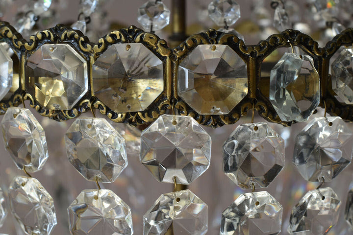 Purse Vintage Crystal Chandelier, Antique Lighting Empire Lamp Hollywood Light