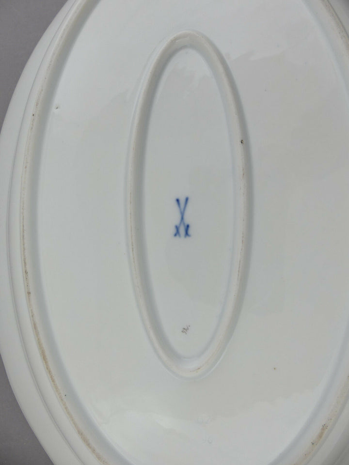 NP 1.826 € Bratenschale oval L.35cm Platte Meissen A-Kante Blumen-Buketts 1.Wahl