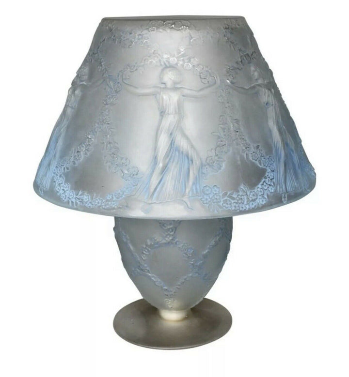 Lampe Six Danseuses Verre Patiné Rene Lalique R.Lalique Glass Lamp Dancing Women