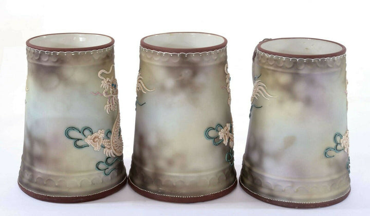7 Japanese Nippon Moriage Dragon Ware Jewel Eye Tankard Stein Pitcher Mug Cup