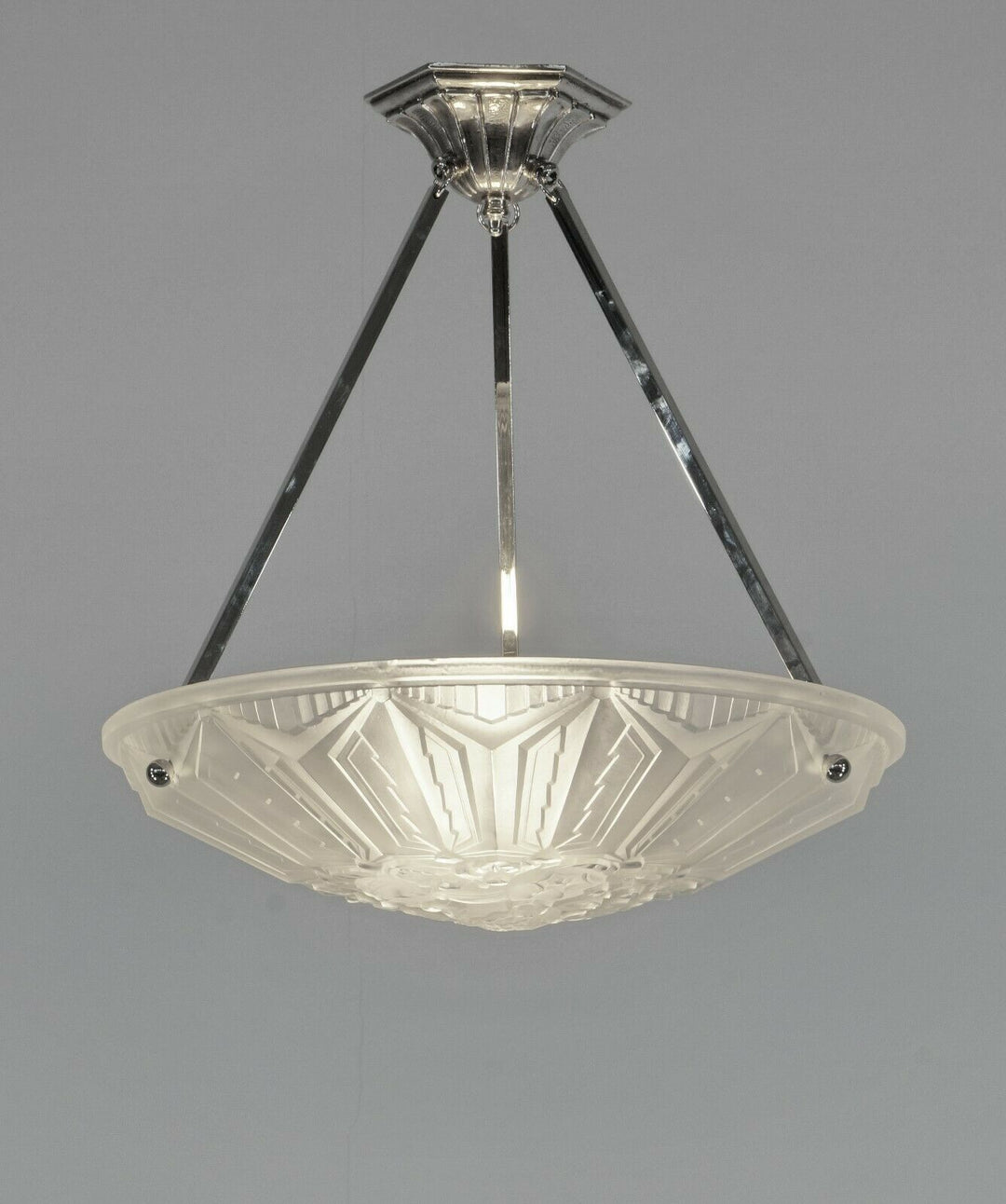 HETTIER VINCENT & HANOTS : FRENCH ART DECO PENDANT #1 . chandelier lamp muller