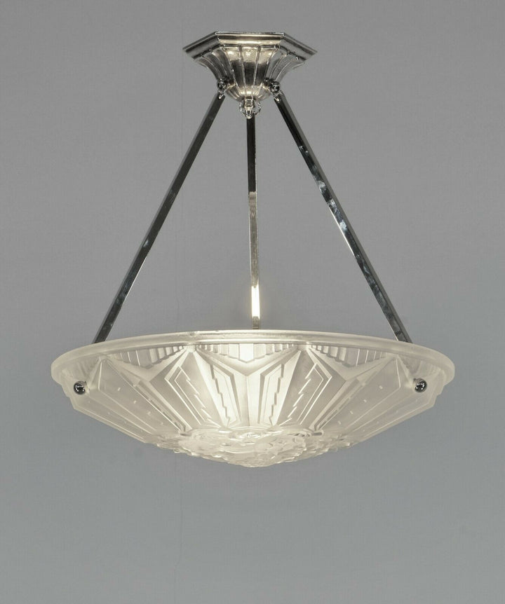 HETTIER VINCENT & HANOTS : FRENCH ART DECO PENDANT #1 . chandelier lamp muller