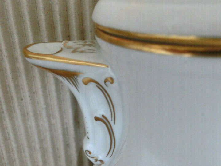 マイセン(Meissen)　コーヒーポット　ピンクローズ・勿忘草　金縁　1級品