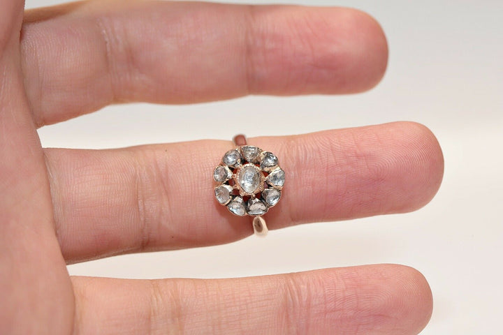 アンティーク オリジナル 8K ナチュラルローズカットダイヤモンドのオスマンリング