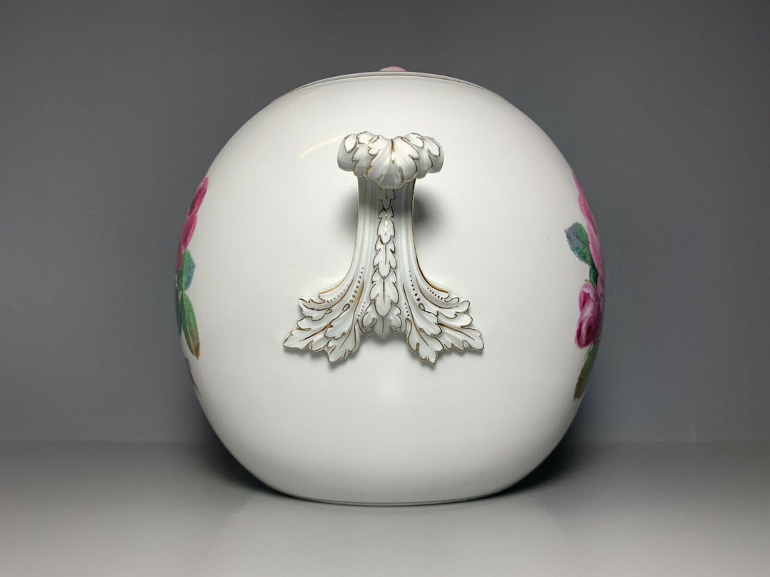 GROSSE MEISSEN BOWLE DECKEL TERRINE BLUMEN ROSEN ROSENMALEREI GUTER ZUSTAND