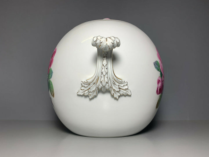 GROSSE MEISSEN BOWLE DECKEL TERRINE BLUMEN ROSEN ROSENMALEREI GUTER ZUSTAND