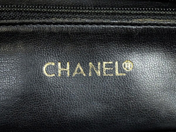 AUTH CHANEL BLACK CLASSIC LAMBSKIN TOTE SHOULDER BAG