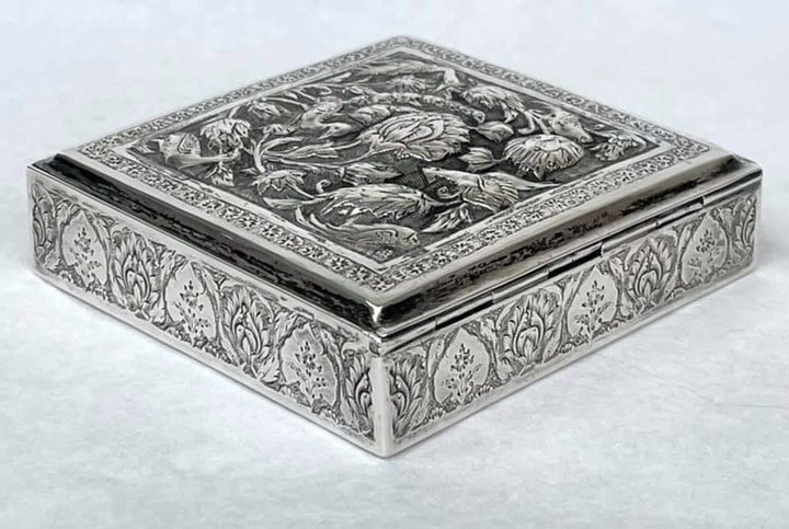 Antique Persian Sterling Silver Splendid Box Fabulous Decor