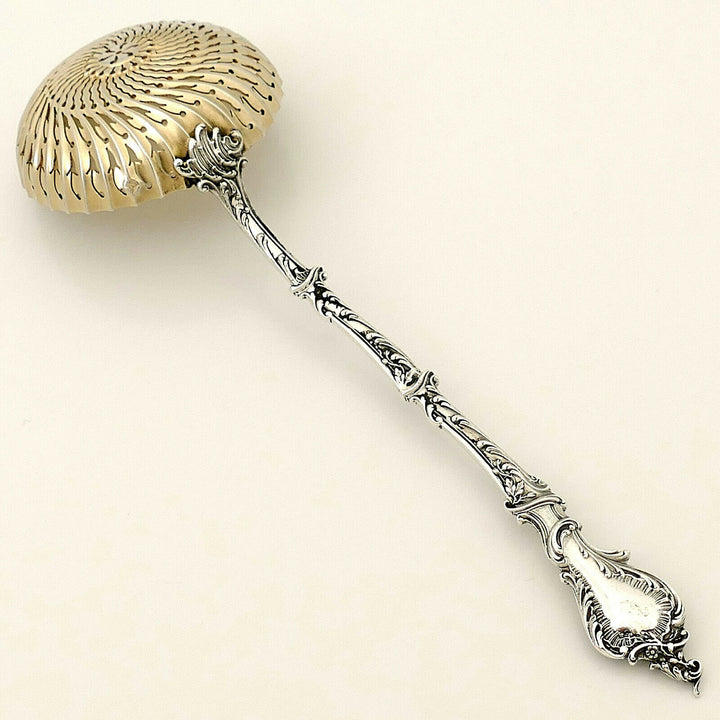 Soufflot French Sterling Silver 18k Gold Sugar Sifter Spoon