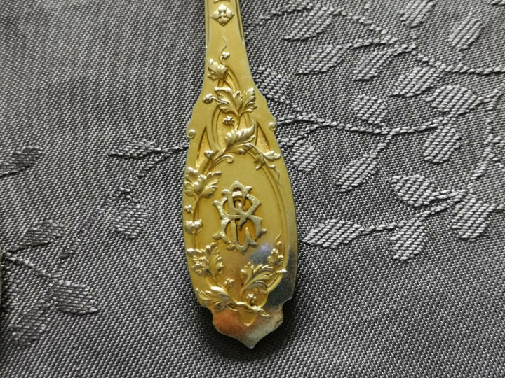 ピュイフォルカ製、純銀に金メッキデザートセット