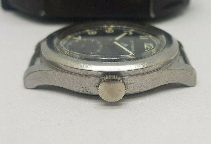 VERY RARE 40'S W.W.W. CYMA DIRTY DOZEN BLACK DIAL MAN'S WATCH P16502 21502