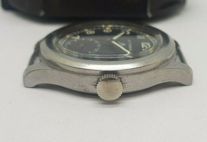 VERY RARE 40'S W.W.W. CYMA DIRTY DOZEN BLACK DIAL MAN'S WATCH P16502 21502