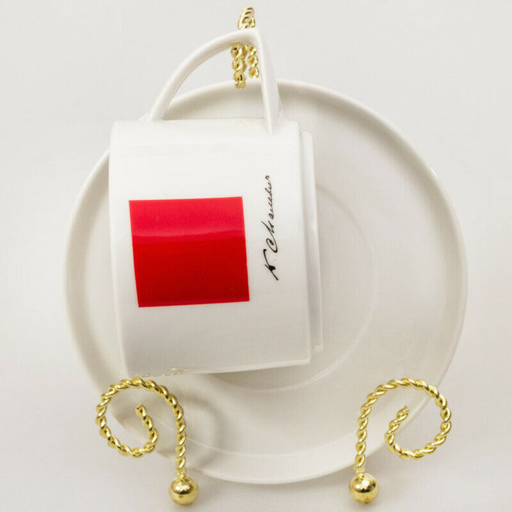 Malevich Red Square Teacup & Saucer by Imperial Porcelain Factory, Lomonosov,LFZ