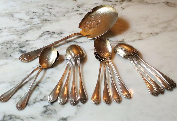 Rare service à glace argent et vermeil par Lapeyre / Puiforcat, st. art nouveau