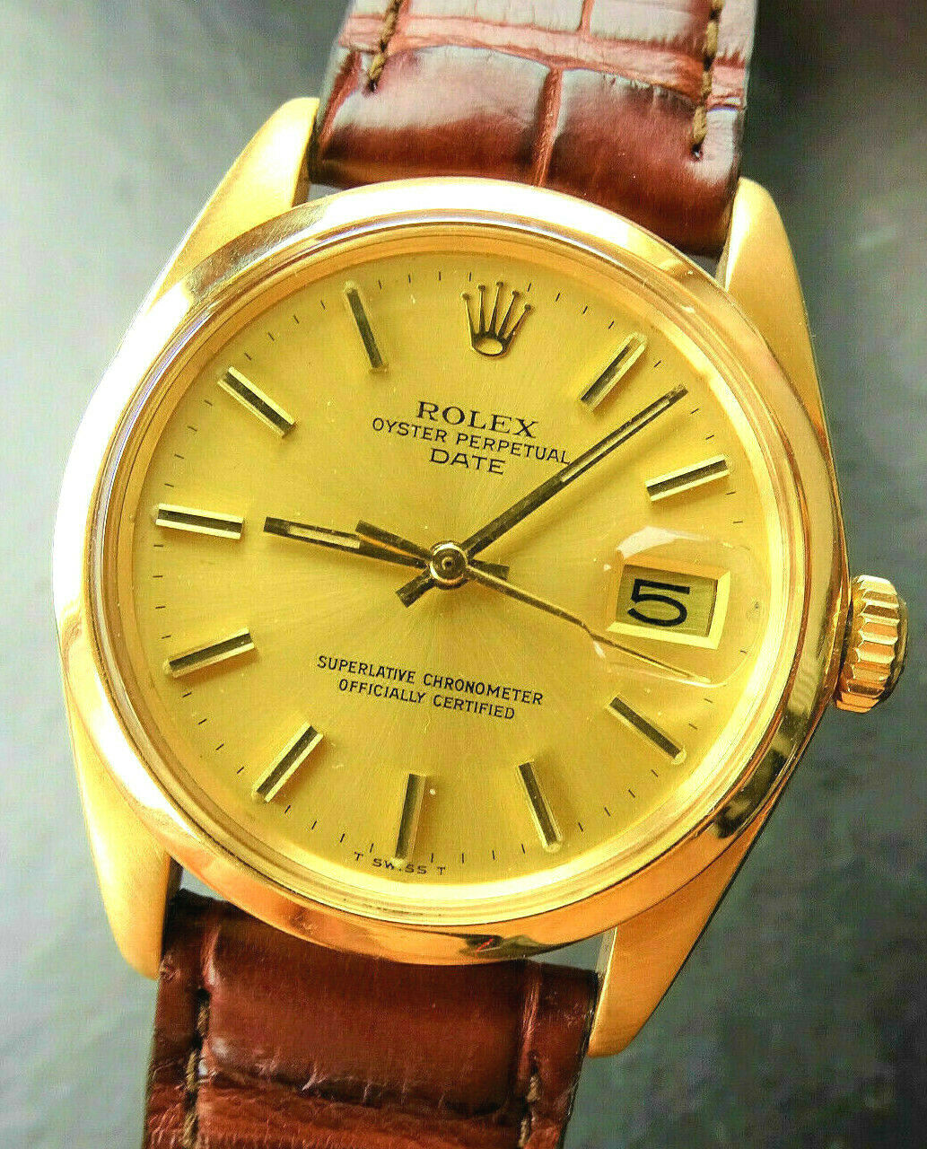 Rolex Watch ♛ Oyster Date 1500 Yellow Gold 18K 750 Automatic Luxury Chronometer Service