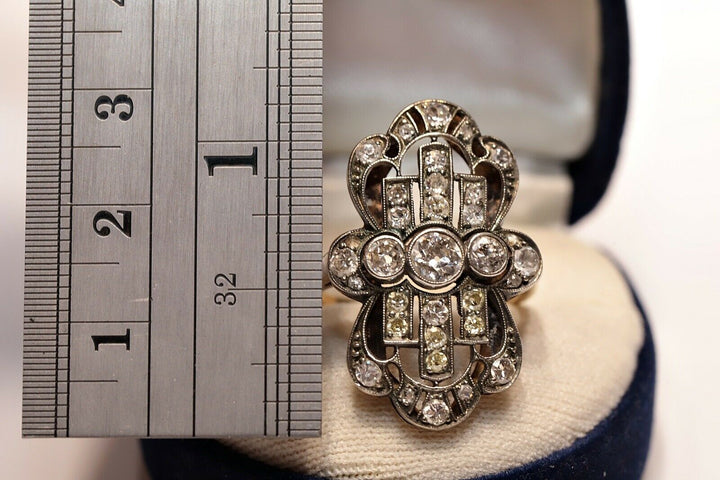 アンティーク アールデコ 14K ナチュラルダイヤモンドのリング