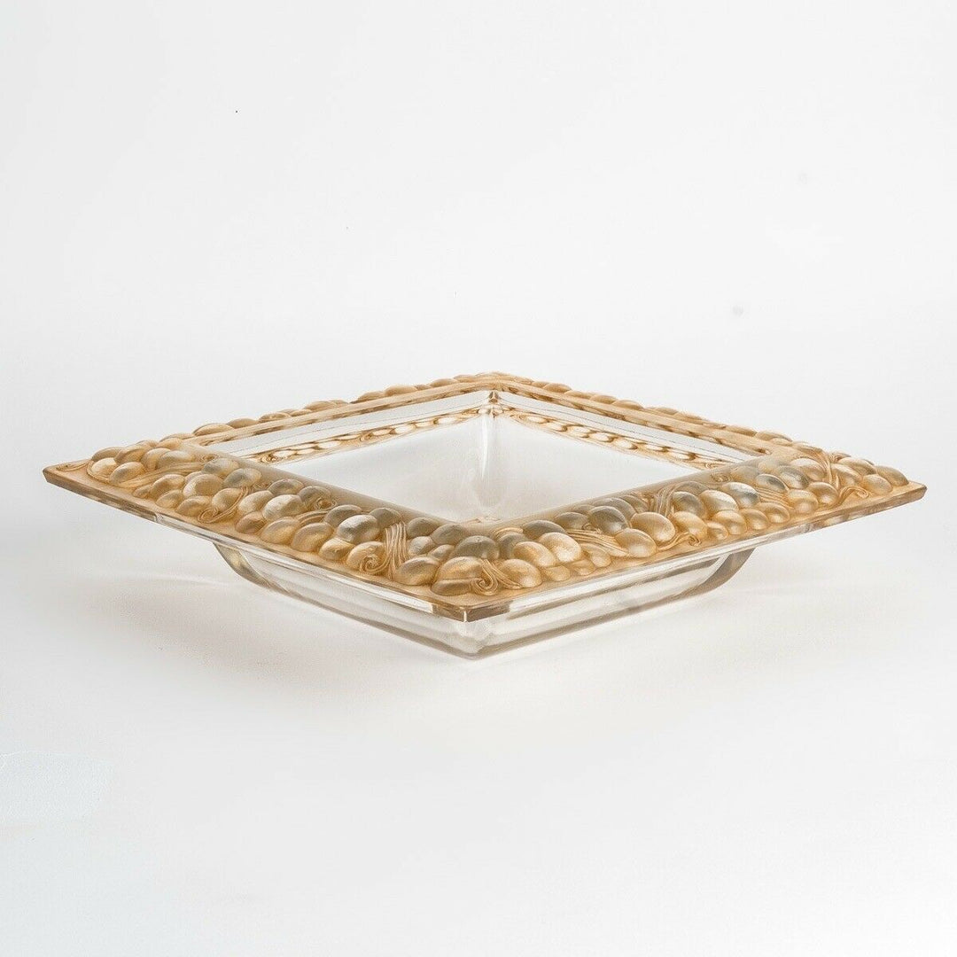 Coupe Plat Thomery Patine Sepia Rene Lalique R.Lalique Glass Bowl Plate