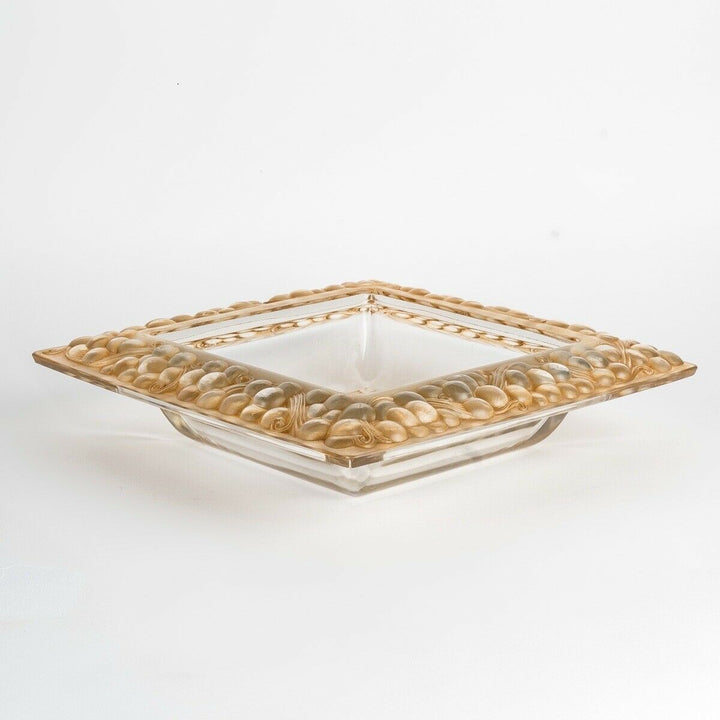 Coupe Plat Thomery Patine Sepia Rene Lalique R.Lalique Glass Bowl Plate