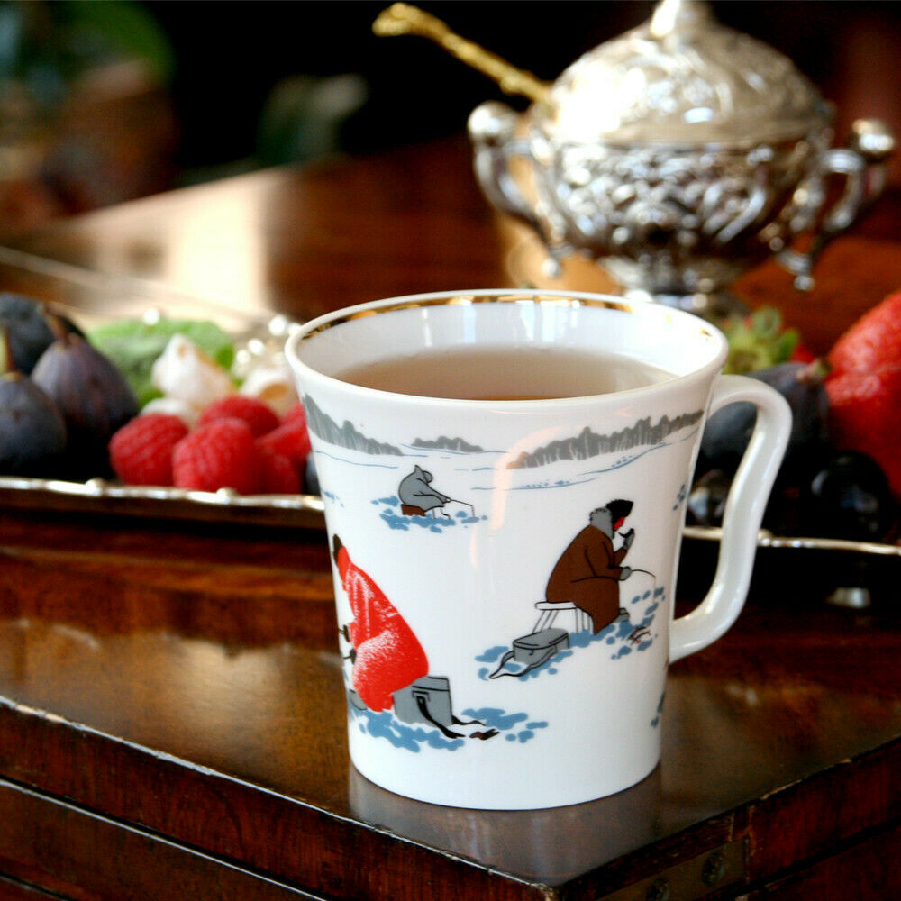 Imperial Porcelain Teacup & Saucer Lomonosov Mug LFZ No Scales! Fisherman Gift