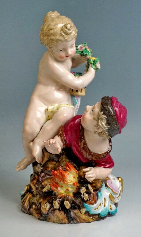 4 邁森 MEISSEN マイセン FIGUR GRUPPEN ALLEGORIE FRÜHLING SOMMER HERBST WINTER UM 1860