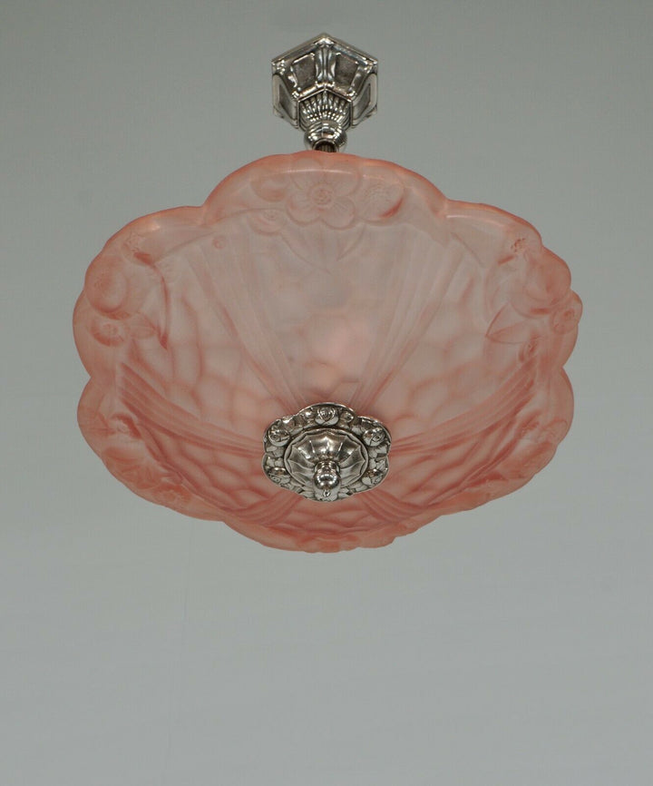 DEGUÉ : FRENCH 1930 ART DECO PENDANT .... chandelier 1925 lamp muller era France