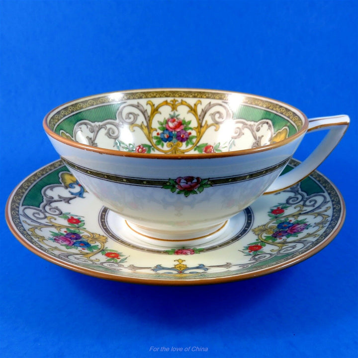 Very Ornate Floral and Garlands " Kenora " Mintons Tea Cup and Saucer Set