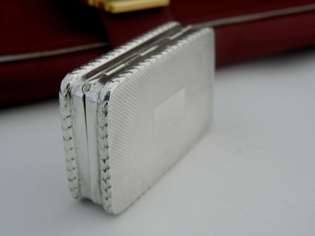 Antique English Sterling Silver Pill Box Monogramm Decor 1871